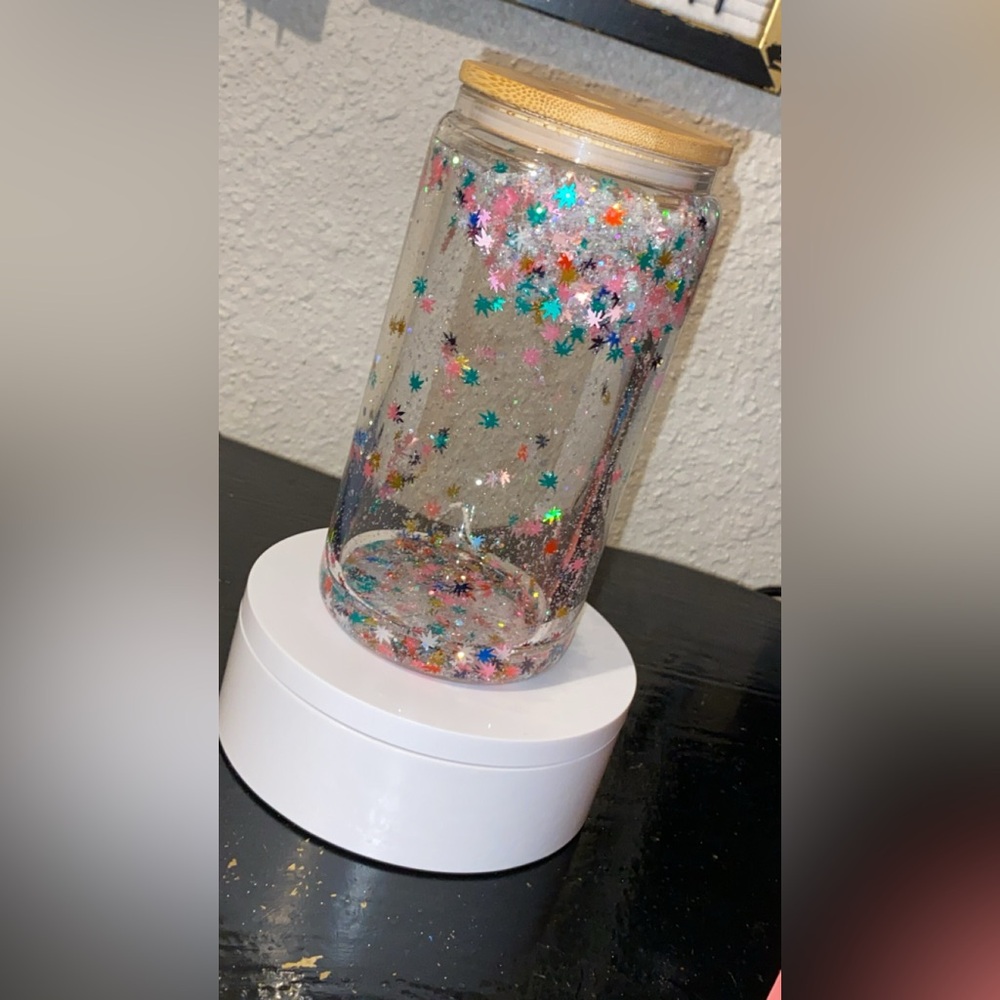 16oz Snow Globe Glass Tumblr